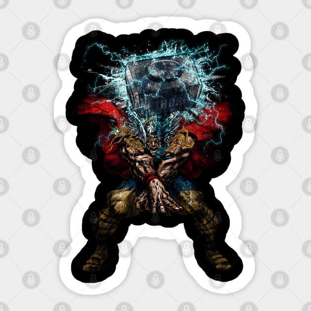 Mjolnir Attack! Sticker by KKTEE